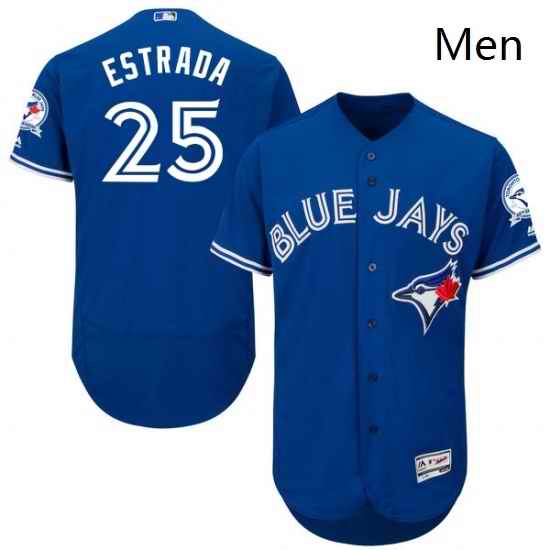 Mens Majestic Toronto Blue Jays 25 Marco Estrada Blue Alternate Flex Base Authentic Collection MLB Jersey
